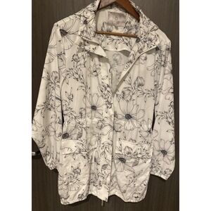 Anatomie Windbreaker Jacket Hooded parka Women's XS Full Zip floral light weight